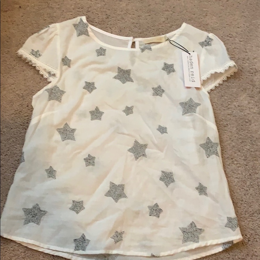 White Linen Star Blouse